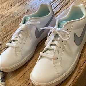 White leather Nike shoes